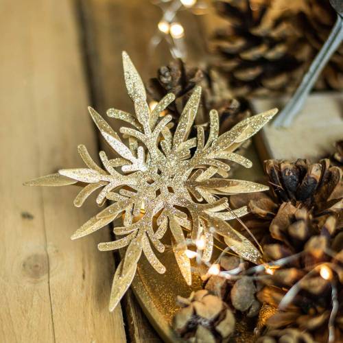 Artikel Snowflake 3D effekt guld 16cm x 15,5cm 2 stk