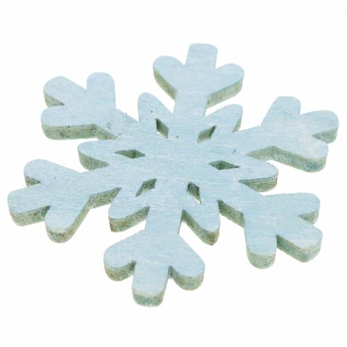 Floristik24 Scatter dekoration snefnug blå/grå/hvid 4cm 72 stk