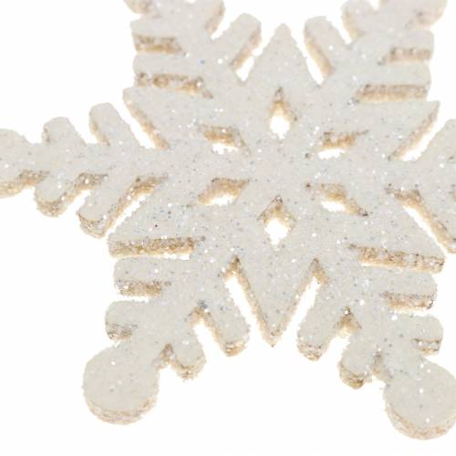 Floristik24 Scatter dekoration snefnug glitter hvid 5cm 48 stk