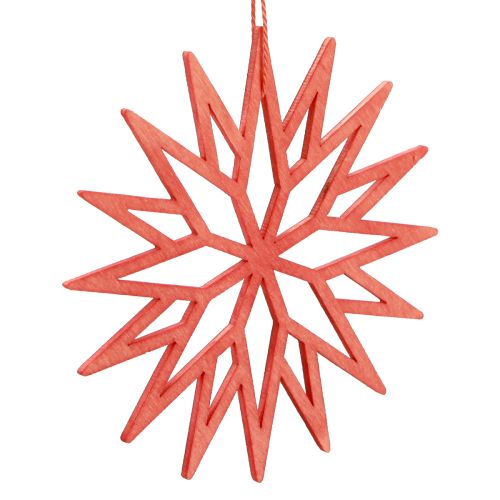Artikel Snefnug dekoration træ træ dekorationer orange 10cm 12 stk