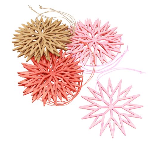 Artikel Snefnug dekoration træ træ dekorationer orange 10cm 12 stk
