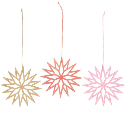 Artikel Snefnug dekoration træ træ dekorationer orange 10cm 12 stk