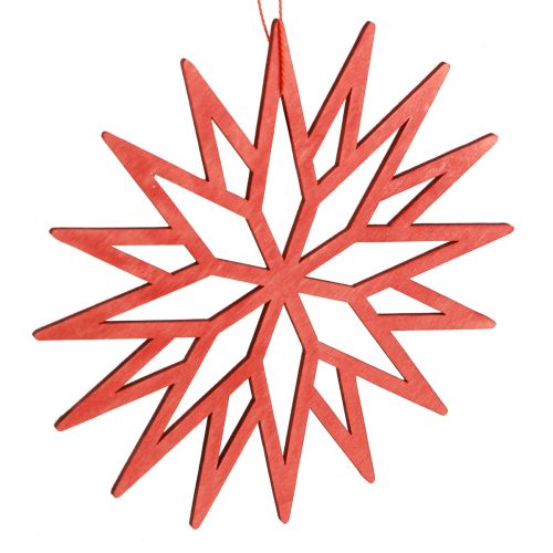 Artikel Snefnug dekoration træ træ dekorationer orange 15cm 8 stk