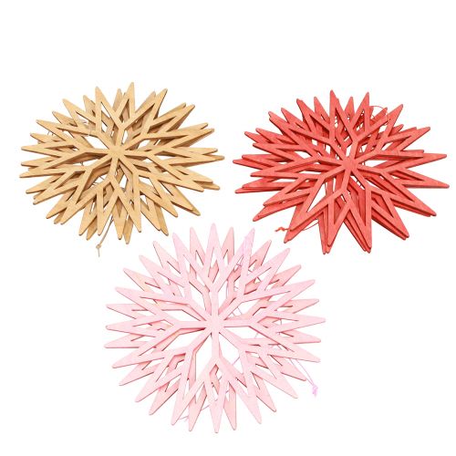 Artikel Snefnug dekoration træ træ dekorationer orange 15cm 8 stk