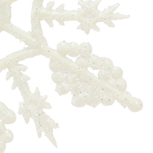 Artikel Snefnug dekoration hvid glitter iskrystaller 10cm 12 stk