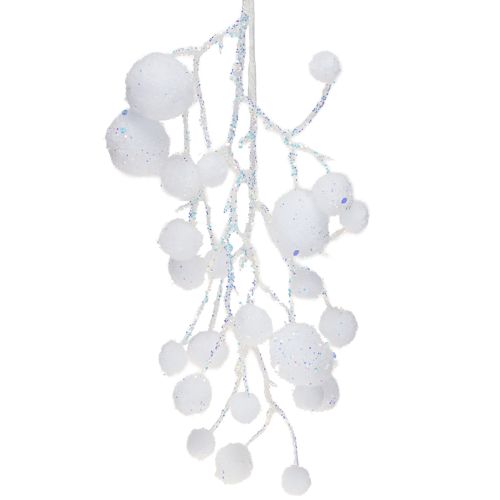 Floristik24 Snefnugdekorationsgrene til ophængning af glitter 30 cm 2 stk.