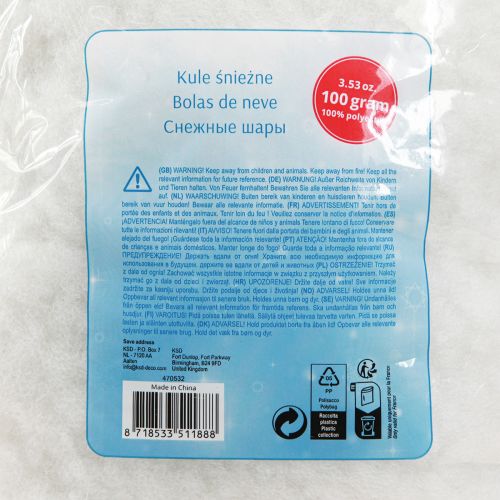 Artikel Snefnug Flaky Kunstig Snehvide 100g × 4 stk