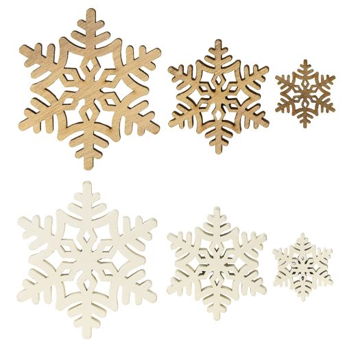 Snefnug Trædekoration Hvid Naturlig 3/5/7cm Assorteret 36 stk