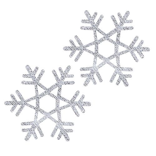 Floristik24 Snowflakes Ø3.5cm med glimmer 12stk