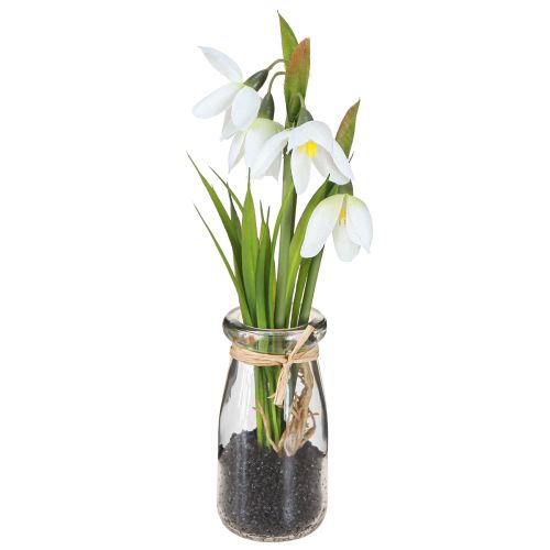 Artikel Vintergækker kunstige i glas kunstige blomster hvide 22,5cm 2stk