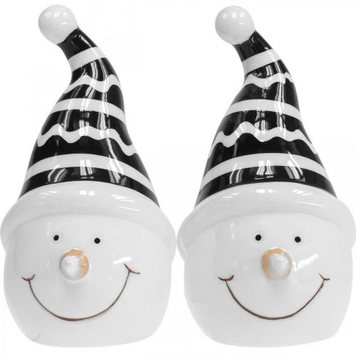 Artikel Snemandsfigur deco keramik sort hvid 12,5cm 3stk