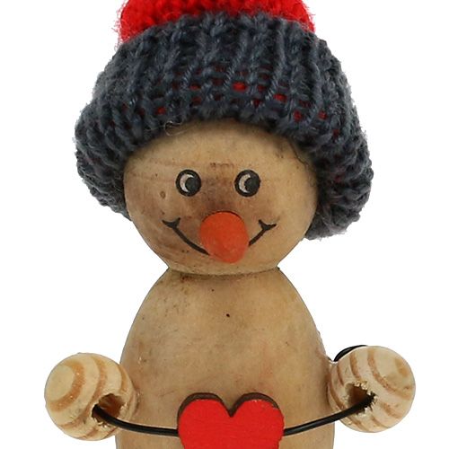 Floristik24 Snowman figur træ 8cm - 9cm 6pcs