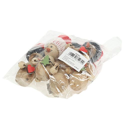 Floristik24 Snowman figur træ 8cm - 9cm 6pcs