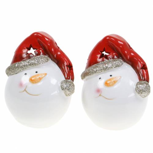 Floristik24 Snemand med LED lys 10,5cm 2stk