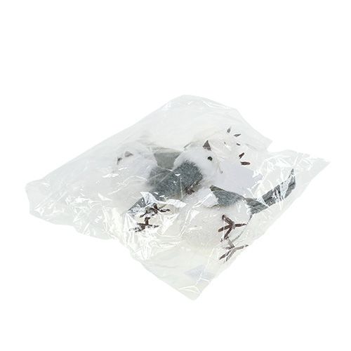 Floristik24 Snefugl med kasket 18cm hvid, grå 3 stk