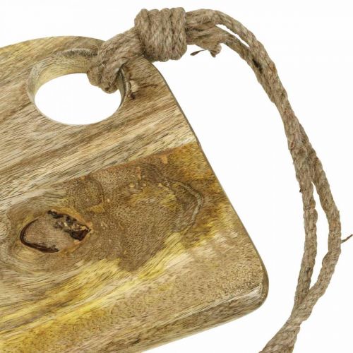 Floristik24 Dekorationsbakke mangotræ naturlig serveringsbakke med snor 58×19cm