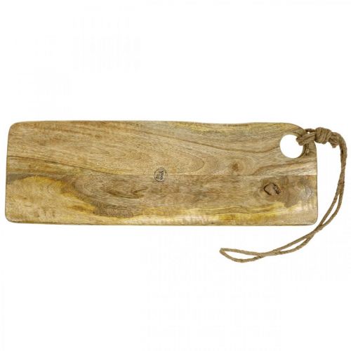 Floristik24 Dekorationsbakke mangotræ naturlig serveringsbakke med snor 58×19cm