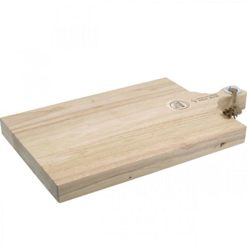 Floristik24 Skærebræt i mangotræ, dekorativ bakke med håndtag ægte træ 38 × 26,5 cm L48 cm
