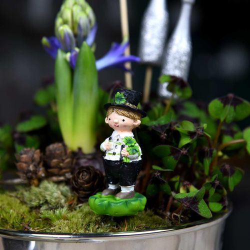 Artikel Skorstensfejer med kløver, stik til nytårsaften, lykkebringer, St Patrick&#39;s Day L27cm 4 stk.