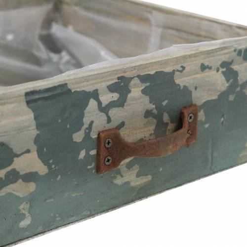 Floristik24 Skuffe til plantning af antikblåt træ 24 × 22cm