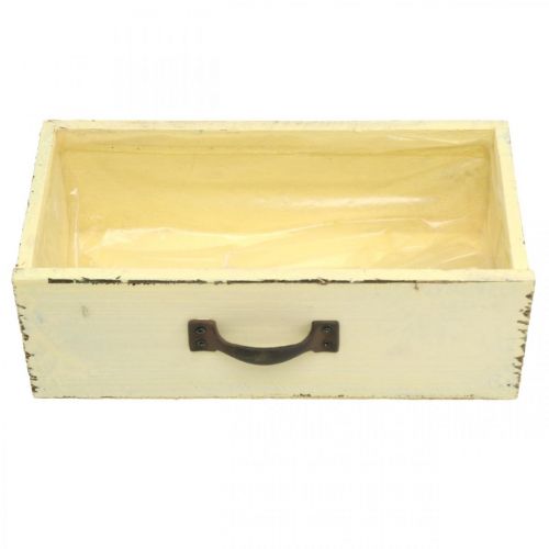 Artikel Træskuffe til plantning Gul Shabby Chic 25×13×8cm