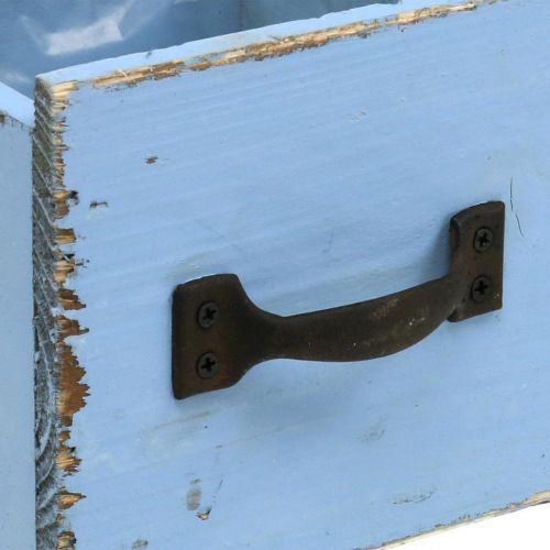Floristik24 Plantekasse træskuffe lyseblå shabby 12,5×12,5×10cm