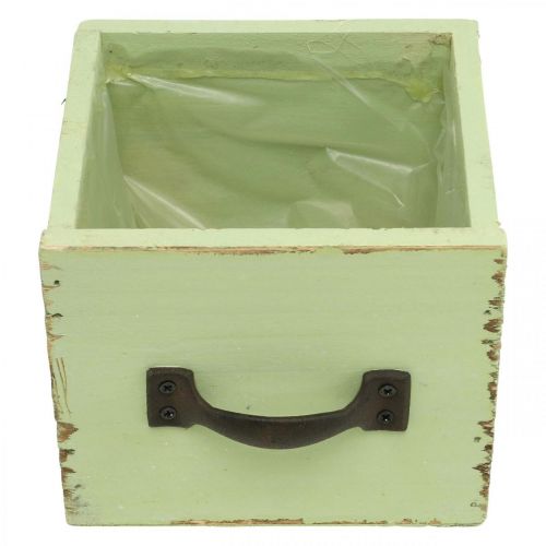 Artikel Plantekasse lysegrøn shabby chic 12,5×12,5×10cm