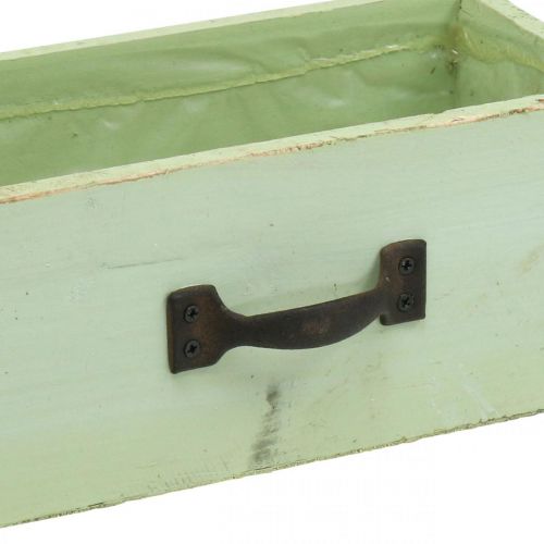 Floristik24 Planteskuffe træ lysegrøn plantekasse vintage 25×13×8cm