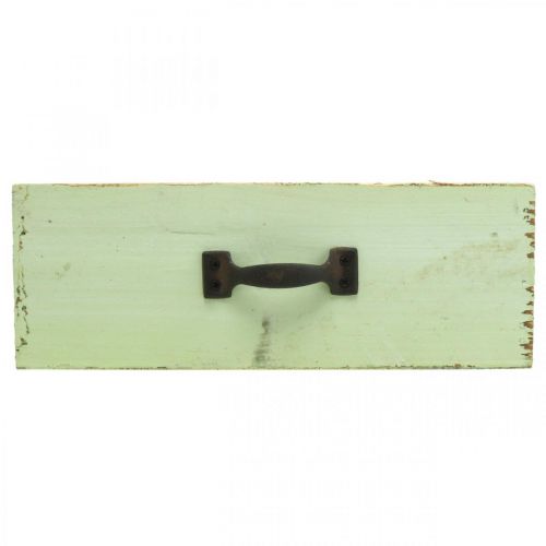 Floristik24 Planteskuffe træ lysegrøn plantekasse vintage 25×13×8cm