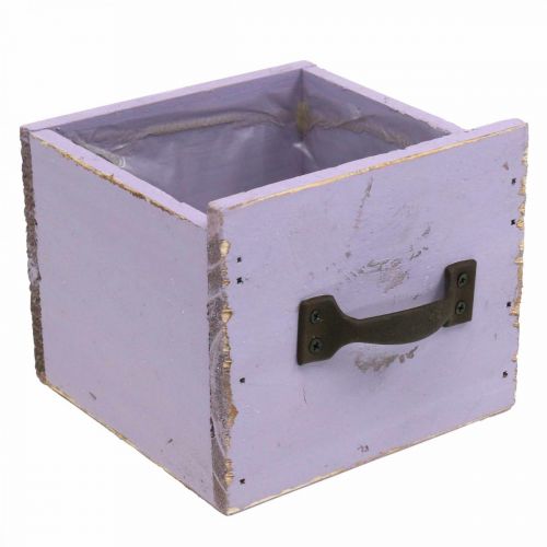 Skuffe Shabby Chic Deco Træ Lilla Spring Deco 12,5×12,5×10cm
