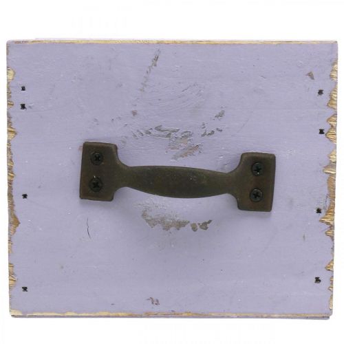 Artikel Skuffe Shabby Chic Deco Træ Lilla Spring Deco 12,5×12,5×10cm
