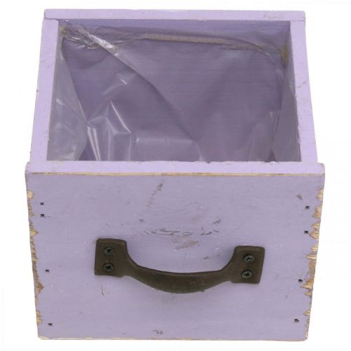 Artikel Skuffe Shabby Chic Deco Træ Lilla Spring Deco 12,5×12,5×10cm