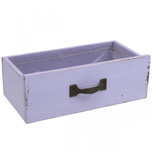 Artikel Plantekasse Dekorationsskuffe Shabby Chic Træ Lilla 25×13×8cm