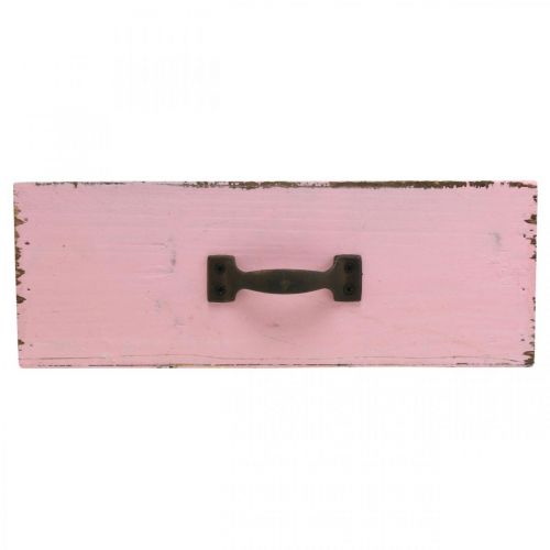 Floristik24 Træskuffekasse pink shabby chic deco 25×13×8cm