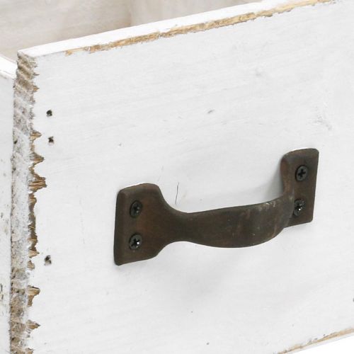 Floristik24 Planteskuffe træ hvid shabby chic dekoration 12,5×12,5×10cm
