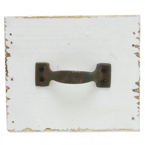 Floristik24 Planteskuffe træ hvid shabby chic dekoration 12,5×12,5×10cm