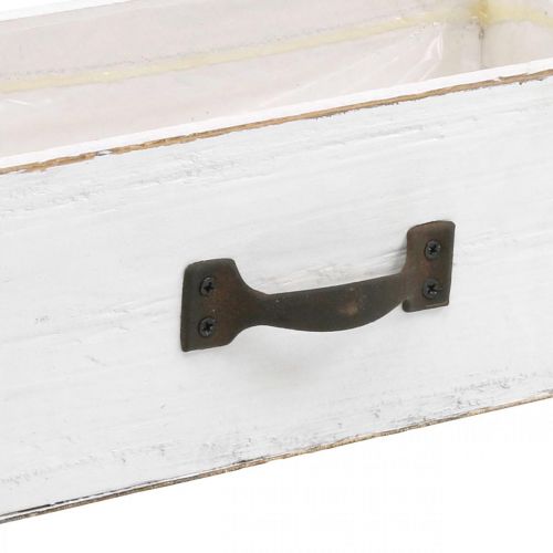 Floristik24 Dekorativ skuffe hvid plantekasse træ vintage look 25×13×8cm