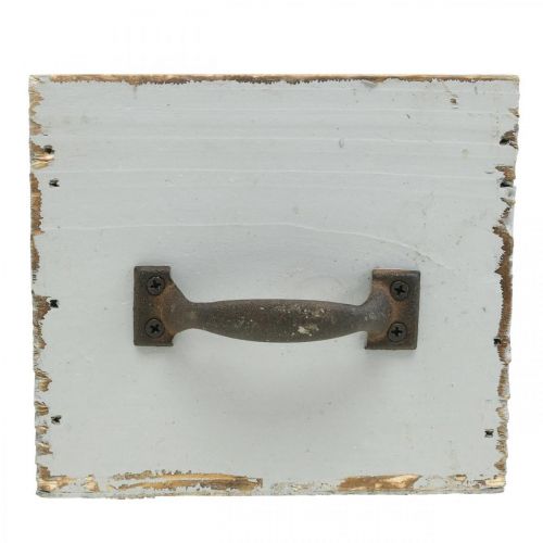 Floristik24 Planteskuffe shabby chic træskuffe grå 12,5×12,5×11cm