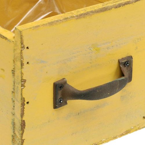 Floristik24 Dekorativ skuffe vintage plantekasse trægul 12,5×12,5×11cm