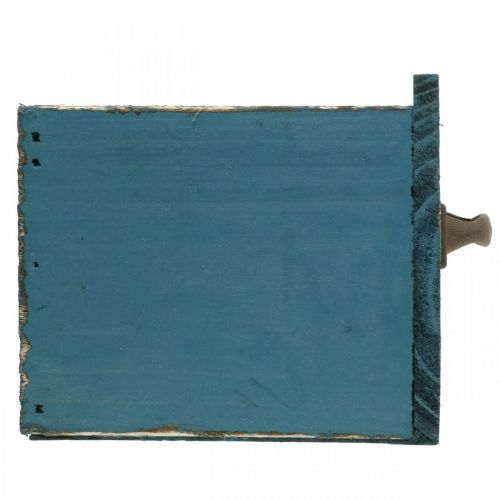 Floristik24 Planteskuffe blå trædekoration shabby chic 12,5×12,5×11cm