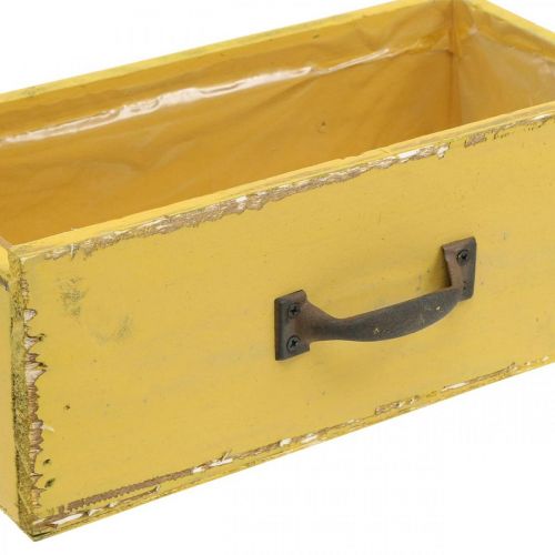 Floristik24 Plantekasse træskuffe Shabby Chic Gul 25x13x9cm