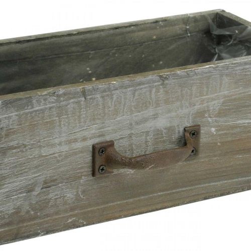 Floristik24 Plantekasseskuffe træ shabby chic vasket hvid 25x13x9cm