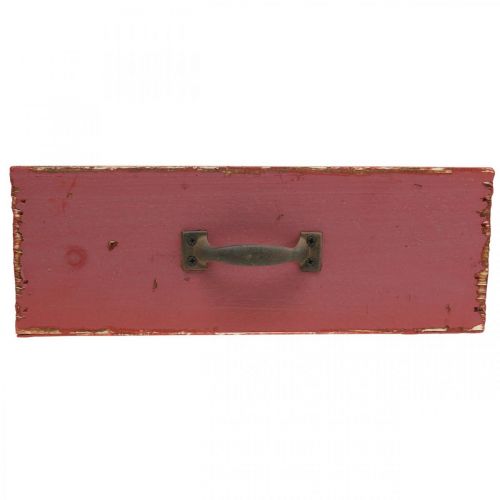 Floristik24 Plantekasse Træskuffe Shabby Chic Rød 25x13x9cm
