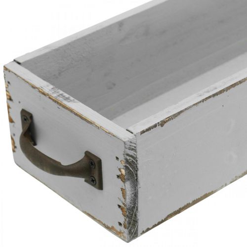 Floristik24 Dekorativ bakke planteskuffe i træ Shabby Chic Grå 65×11×7cm