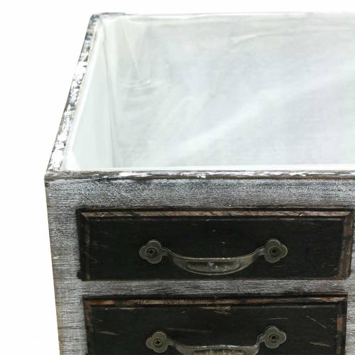 Floristik24 Plantekasse skuffer træ metal hvid 40/36/32cm 3 stk