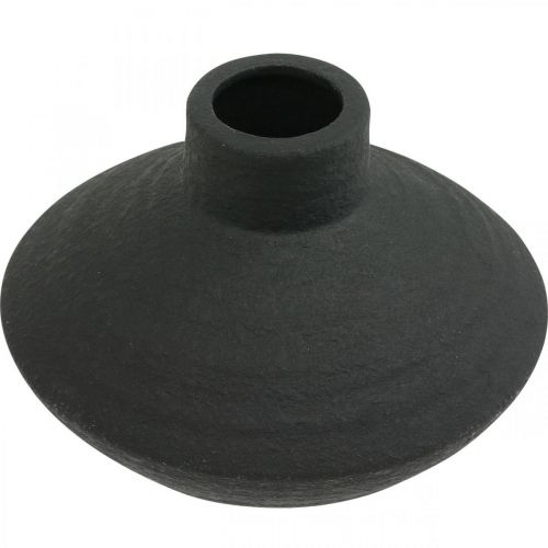 Artikel Sort keramik vase dekorativ vase flad løgformet H10cm