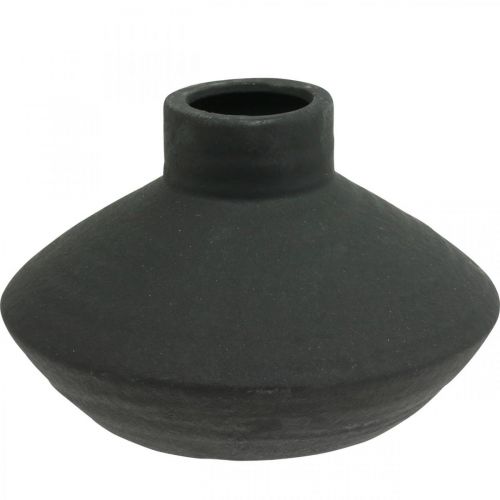 Floristik24 Sort keramik vase dekorativ vase flad løgformet H12,5cm