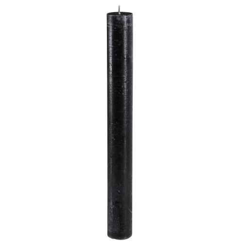 Floristik24 Sorte lys ensfarvede pindelys 34x300mm 4 stk