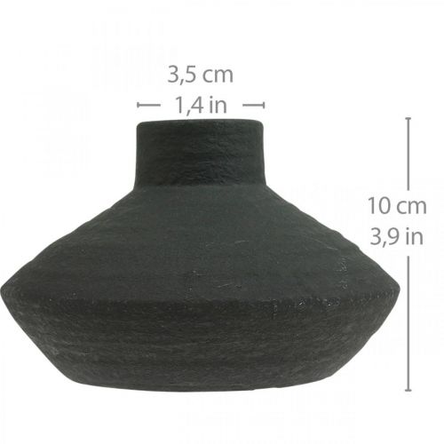 Floristik24 Sort keramik vase dekorativ vase flad løgformet H10cm
