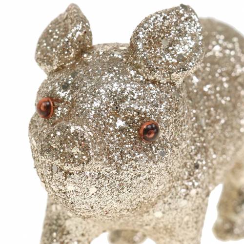 Floristik24 Dekorativ svinglitter champagne 10 cm 8stk